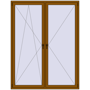 Buy Tilt-and-Turn 1700x2200 mm REHAU ENERGY-SAVING SYNEGO MD GOLDEN OAK two-sided