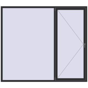 Buy Tilt-and-Turn 2400x2100 mm REHAU OPTIMUM EURO-DESIGN 70 ANTHRACITE_GREY_GLATT two-sided