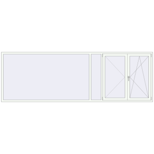Buy Tilt-and-Turn 3800x1250 mm REHAU OPTIMUM EURO-DESIGN 70 RAL 9016 Traffic white two-sided