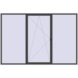 Buy Tilt-and-Turn 3600x2400 mm REHAU ENERGY-SAVING SYNEGO MD BASALT_GREY two-sided