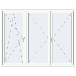 Buy Tilt-and-Turn 1950x1500 mm REHAU OPTIMUM EURO-DESIGN 70 RAL 9016 Traffic white two-sided