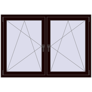 Zamów teraz Okna skrzydłowe 1605x1100 mm REHAU ENERGY-SAVING SYNEGO MD CHOCOLATE_BROWN dwustronny