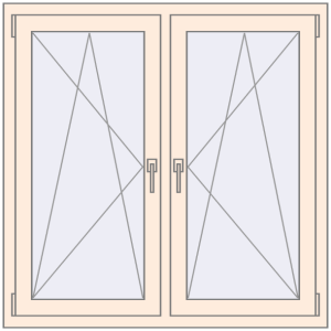 Buy Tilt-and-Turn 1150x1150 mm REHAU OPTIMUM EURO-DESIGN 70 CREAME_WHITE_50L-2 two-sided