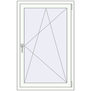 Buy Tilt-and-Turn 760x1270 mm REHAU OPTIMUM EURO-DESIGN 70 RAL 9016 Traffic white two-sided