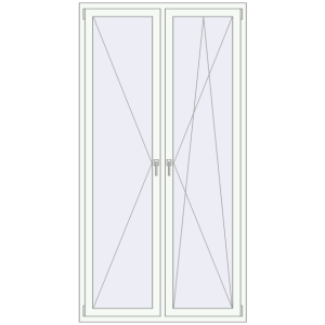 Buy Tilt-and-Turn 1230x2350 mm REHAU ENERGY-SAVING SYNEGO MD RAL 9016 Traffic white two-sided