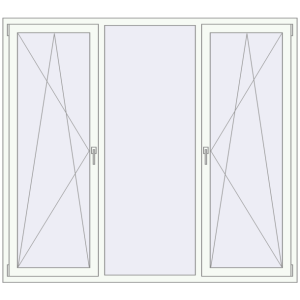 Buy Tilt-and-Turn 2000x1800 mm REHAU ENERGY-SAVING SYNEGO MD RAL 9016 Traffic white two-sided