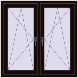 Zamów teraz Okna skrzydłowe 1095x1115 mm REHAU ENERGY-SAVING SYNEGO MD BLACK_BROWN dwustronny