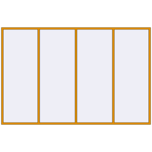 Buy Tilt-and-Turn 3850x2500 mm ALU STANDARD 72 RAL 1006 Maize yellow two-sided