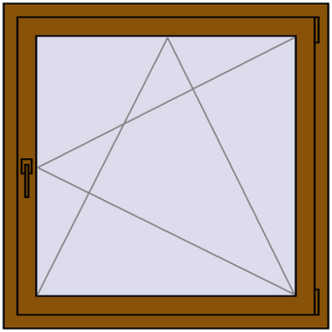 Buy Tilt-and-Turn 1000x1000 mm REHAU OPTIMUM EURO-DESIGN 70 GOLDEN OAK two-sided