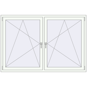 Buy Tilt-and-Turn 1800x1200 mm REHAU OPTIMUM EURO-DESIGN 70 RAL 9016 Traffic white two-sided