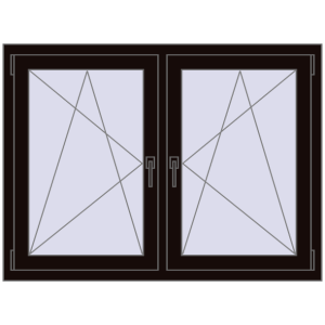 Zamów teraz Okna skrzydłowe 1260x935 mm REHAU ENERGY-SAVING SYNEGO MD BLACK_BROWN dwustronny