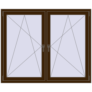 Zamów teraz Okna skrzydłowe 1575x1280 mm REHAU ENERGY-SAVING SYNEGO MD DARK_OAK dwustronny
