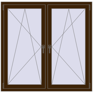 Zamów teraz Okna skrzydłowe 1380x1325 mm REHAU ENERGY-SAVING SYNEGO MD DARK_OAK dwustronny