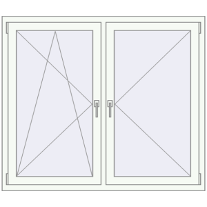 Buy Tilt-and-Turn 1430x1230 mm REHAU OPTIMUM EURO-DESIGN 70 RAL 9016 Traffic white two-sided
