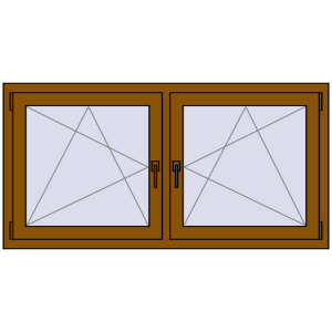 Zamów teraz Okna skrzydłowe 1485x740 mm REHAU ENERGY-SAVING SYNEGO MD GOLDEN OAK dwustronny