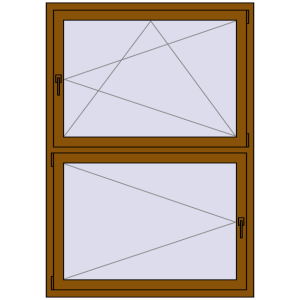 Buy Tilt-and-Turn 1200x1700 mm REHAU ENERGY-SAVING SYNEGO MD GOLDEN OAK two-sided