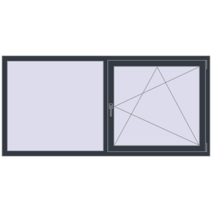 Buy Tilt-and-Turn 1970x950 mm REHAU OPTIMUM EURO-DESIGN 70 ANTHRACITE_GREY_STRUKTURAL two-sided