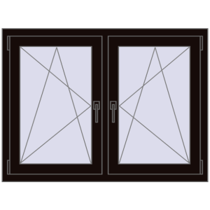 Zamów teraz Okna skrzydłowe 1230x860 mm REHAU ENERGY-SAVING SYNEGO MD BLACK_BROWN dwustronny