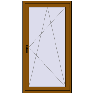 Buy Tilt-and-Turn 800x1500 mm REHAU OPTIMUM EURO-DESIGN 70 GOLDEN OAK two-sided