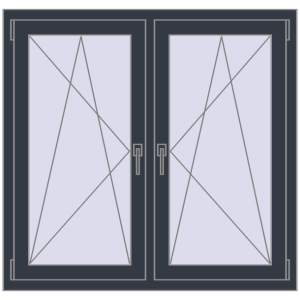 Buy Tilt-and-Turn 1200x1100 mm REHAU OPTIMUM EURO-DESIGN 70 ANTHRACITE_GREY_STRUKTURAL two-sided