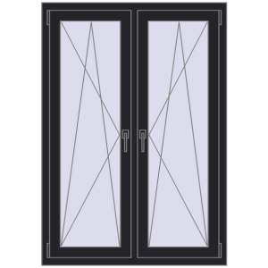 Zamów teraz Okna skrzydłowe 1035x1445 mm REHAU ENERGY-SAVING SYNEGO MD BLACK_ULTI-MATT dwustronny