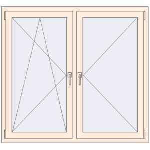 Zamów teraz Okna skrzydłowe 1370x1270 mm REHAU OPTIMUM EURO-DESIGN 70 CREAME_WHITE_50L-2 dwustronny