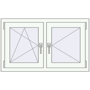 Buy Tilt-and-Turn 1000x600 mm REHAU OPTIMUM EURO-DESIGN 70 RAL 9016 Traffic white two-sided
