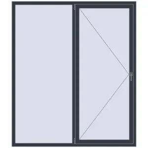 Buy Tilt-and-Turn 1800x2100 mm REHAU OPTIMUM EURO-DESIGN 70 ANTHRACITE_GREY_STRUKTURAL two-sided
