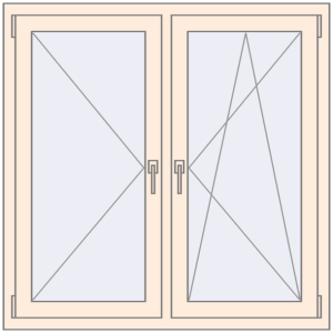 Buy Tilt-and-Turn 1160x1160 mm REHAU OPTIMUM EURO-DESIGN 70 CREAME_WHITE_50L-2 two-sided