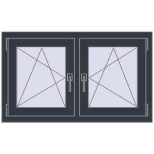 Buy Tilt-and-Turn 1000x600 mm REHAU OPTIMUM EURO-DESIGN 70 ANTHRACITE_GREY_STRUKTURAL two-sided