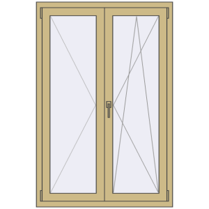 Buy Tilt-and-Turn 1000x1500 mm ALU STANDARD 72 RAL 1000 Green beige two-sided