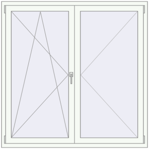Buy Tilt-and-Turn 1500x1500 mm REHAU OPTIMUM EURO-DESIGN 70 RAL 9016 Traffic white two-sided