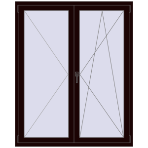 Buy Tilt-and-Turn 1300x1600 mm REHAU ENERGY-SAVING SYNEGO MD CHOCOLATE_BROWN two-sided