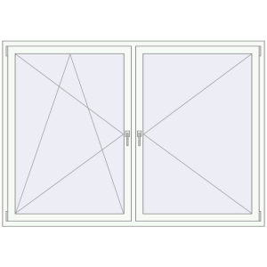 Buy Tilt-and-Turn 2080x1470 mm REHAU ENERGY-SAVING SYNEGO MD RAL 9016 Traffic white two-sided