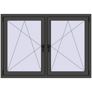 Zamów teraz Okna skrzydłowe 1470x1025 mm REHAU ENERGY-SAVING SYNEGO MD BASALT_GREY dwustronny