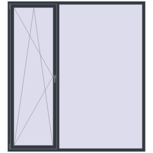 Buy Tilt-and-Turn 2200x2400 mm REHAU BRILLANT DESIGN ANTHRACITE_GREY_STRUKTURAL two-sided