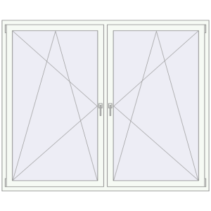 Buy Tilt-and-Turn 2000x1650 mm REHAU BRILLANT DESIGN RAL 9016 Traffic white two-sided
