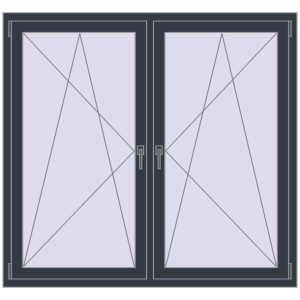 Zamów teraz Okna skrzydłowe 1485x1385 mm REHAU ENERGY-SAVING SYNEGO MD ANTHRACITE_GREY_STRUKTURAL dwustronny