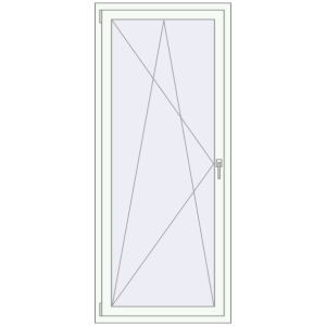 Buy Tilt-and-Turn 830x1950 mm REHAU BRILLANT DESIGN RAL 9016 Traffic white two-sided