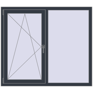 Zamów teraz Okna skrzydłowe 1380x1200 mm EPSILON OPTIMA ANTHRACITE_GREY_STRUKTURAL dwustronny