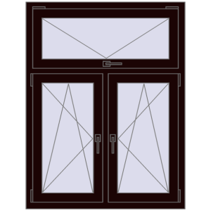 Buy Tilt-and-Turn 1000x1300 mm REHAU OPTIMUM EURO-DESIGN 70 CHOCOLATE_BROWN two-sided