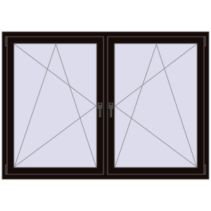 Zamów teraz Okna skrzydłowe 1830x1265 mm REHAU ENERGY-SAVING SYNEGO MD BLACK_BROWN dwustronny