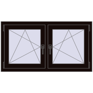 Zamów teraz Okna skrzydłowe 1230x635 mm REHAU ENERGY-SAVING SYNEGO MD BLACK_BROWN dwustronny