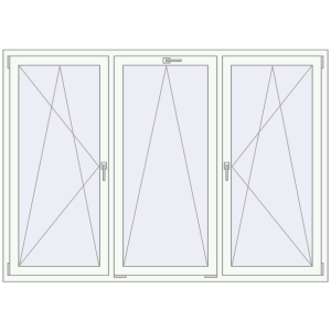 Buy Tilt-and-Turn 2100x1500 mm REHAU ENERGY-SAVING SYNEGO MD RAL 9016 Traffic white two-sided