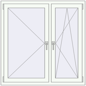 Buy Tilt-and-Turn 1200x1200 mm REHAU OPTIMUM EURO-DESIGN 70 RAL 9016 Traffic white two-sided