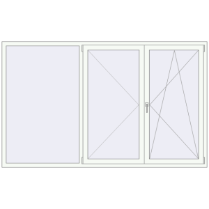 Buy Tilt-and-Turn 2450x1500 mm REHAU OPTIMUM EURO-DESIGN 70 RAL 9016 Traffic white two-sided