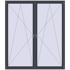 Zamów teraz Okna skrzydłowe 2000x2300 mm REHAU ENERGY-SAVING SYNEGO MD ANTHRACITE_GREY_STRUKTURAL dwustronny