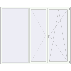 Buy Tilt-and-Turn 2450x2015 mm REHAU OPTIMUM EURO-DESIGN 70 RAL 9016 Traffic white two-sided