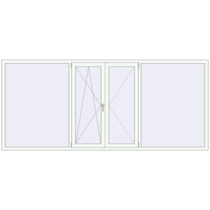 Buy Tilt-and-Turn 3200x1400 mm REHAU OPTIMUM EURO-DESIGN 70 RAL 9016 Traffic white two-sided