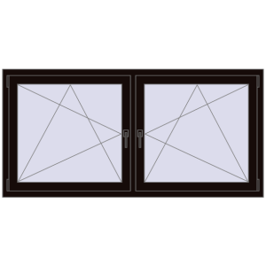 Buy Tilt-and-Turn 1770x860 mm REHAU ENERGY-SAVING SYNEGO MD BLACK_BROWN two-sided